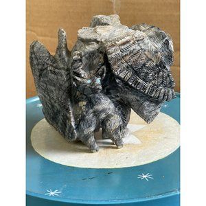 Zuni Fetish Carved Marble Stone Bear Wolf Eagle new mexico  TM totem Layered
